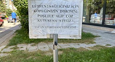 Apartman yönetimi köpek sahiplerine uyarı yazısı astı