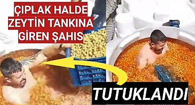 Görüntüler sosyal medyada infial yaratmıştı... Çıplak halde zeytin tankının içine giren kişi tutuklandı!