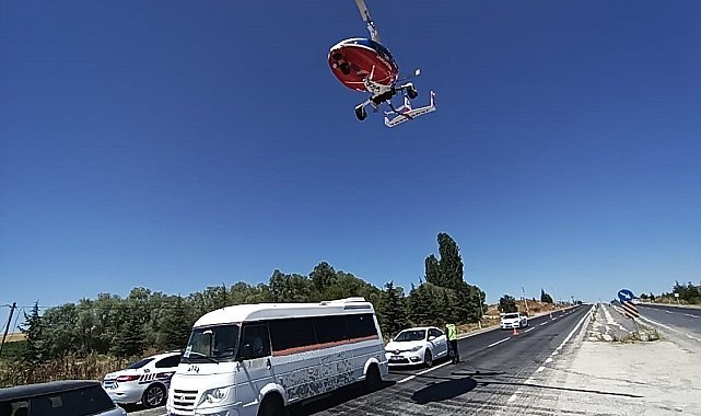 'Cayrokopter' destekli trafik denetimi gerçekleştirildi