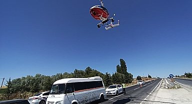 'Cayrokopter' destekli trafik denetimi gerçekleştirildi