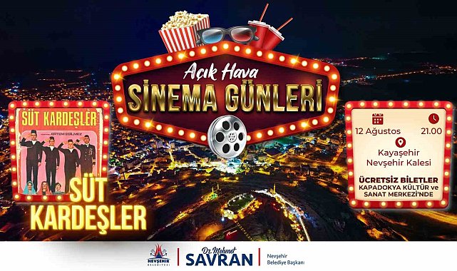 Açık Hava Sinema günleri 'Süt Kardeşler' filmi ile devam ediyor