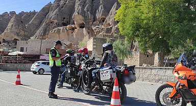 Aksaray'da trafik jandarmaları motosiklet denetiminde