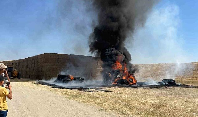 Ankara'da traktör alevlere teslim oldu