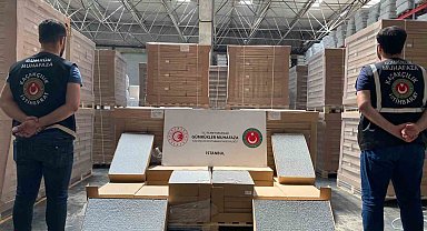 Gümrük Muhafaza ekipleri 19 milyon 100 bin adet filtre çubuk ele geçirdi