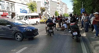 Kadın kurye ölümden döndü