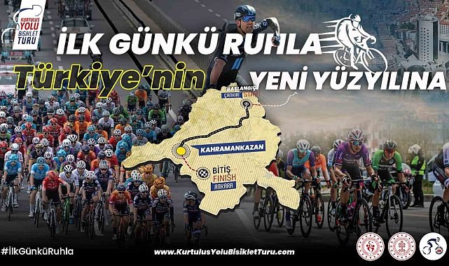 Kahramankazan'da pedallar Milli Mücadele ruhu için dönüyor