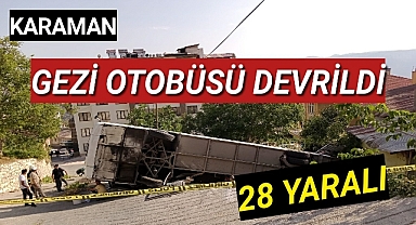 Karaman'da Tur Otobüsü Devrildi 28 Yaralı