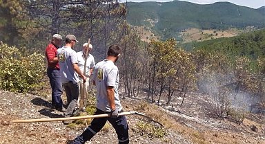 Köylülerin müdahalesi ormanı yanmaktan kurtardı