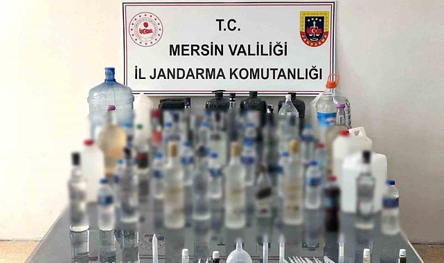 Mersin'de 100 litre sahte içki ele geçirildi