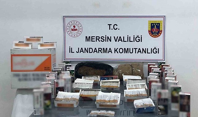 Mersin'de gümrük kaçağı makaron ve tütün ele geçirildi