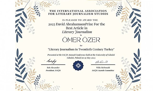 Prof. Dr. Ömer Özer '20. Yüzyıl Türkiye'sinde Edebi Gazetecilik' başlıklı makalesiyle uluslararası bir başarıya imza attı