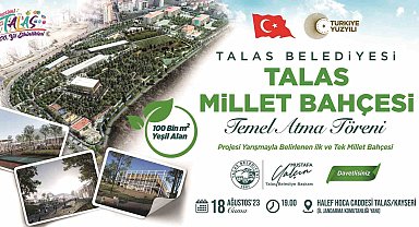 Talas Millet Bahçesi'ne İlk Harç Konuyor