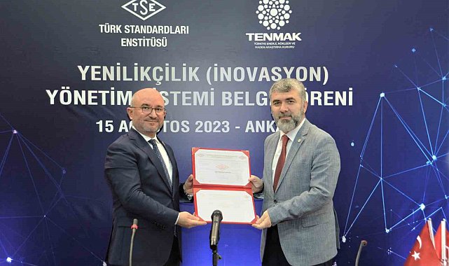 TSE'den TENMAK'a "Yenilikçilik Yönetim Sistemi Belgesi"