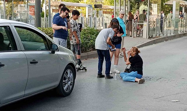 Yolun karşısına geçmeye çalışan kadına otomobil çarptı