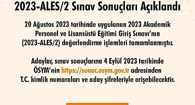 2023-ALES2 sonuçları açıklandı