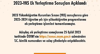 2023-YKS ek tercih sonuçları açıklandı