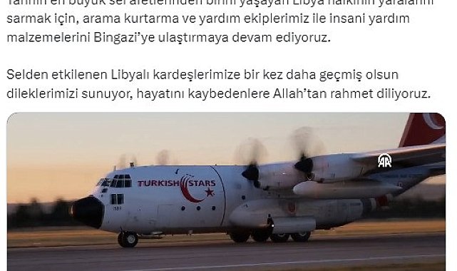 AFAD: "Yardım malzemelerini Bingazi'ye ulaştırmaya devam ediyoruz"