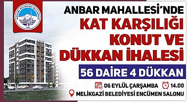 Anbar'da Kat Karşılığı 56 Daire ve 4 Dükkan İhalesi Yapılacak
