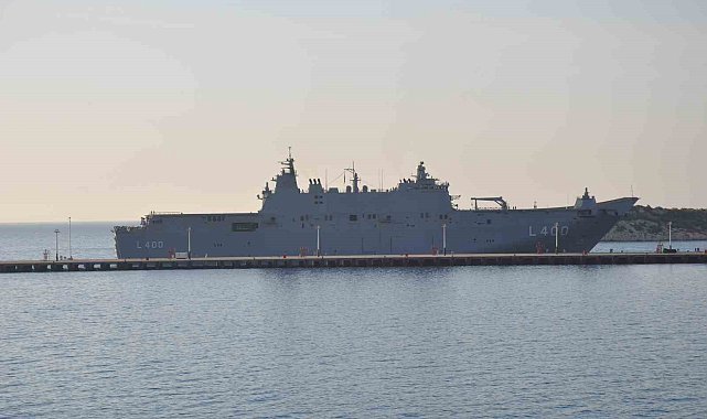 Dünyanın ilk SİHA savaş gemisi TCG Anadolu, Taşucu limanından ayrıldı