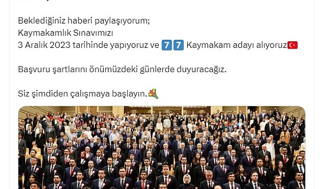 İçişleri Bakanı Yerlikaya, 77 kaymakam adayı alınacağını duyurdu