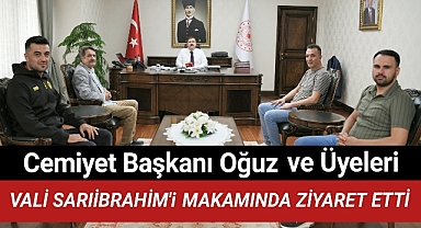 Karamanoğlu Gazeteciler Cemiyet Başkanı Oğuz ve Üyelerinden Vali Sarıibrahim'e Ziyaret