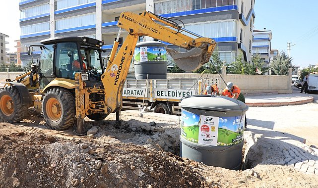 Karatay'da 200 adet yeraltı çöp konteynerinin daha kurulumu yapıldı