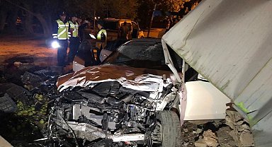 Konya'da otomobil bahçeye uçtu: 4 yaralı