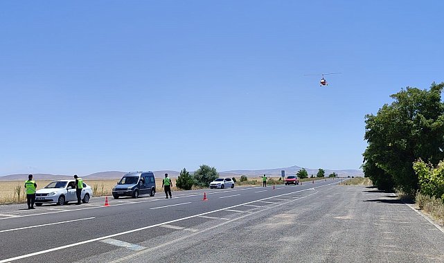 Nevşehir'de sürücüler havadan denetlendi