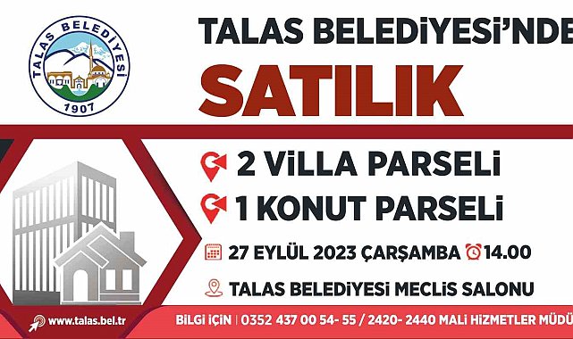 Talas'ta yeni yatırım fırsatında geri sayım