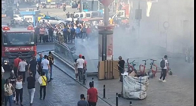 Vezneciler metro istasyonunda yangın