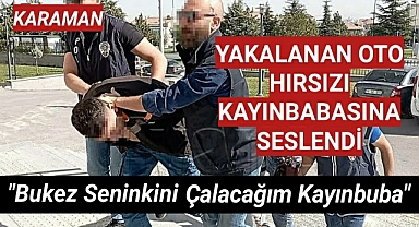 Yakalanan oto hırsızı kayınbabasına seslendi Video İzle