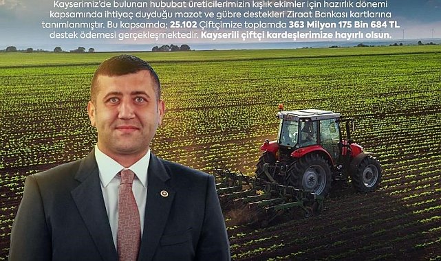 Baki Ersoy'dan Çiftçilere Müjde