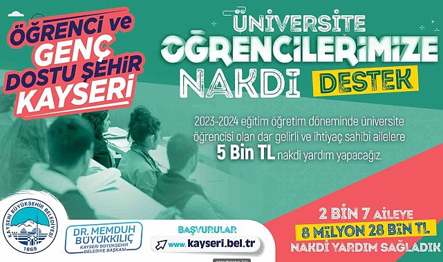 Büyükşehir'in ihtiyaç sahibi üniversite öğrencilerine nakdi yardım başvuruları başladı