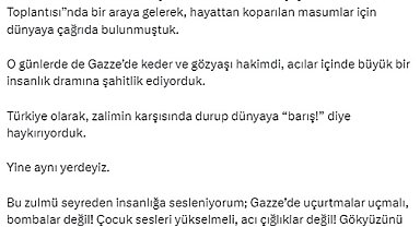 Emine Erdoğan: "Türkiye olarak zalimin karşısında durup dünyaya 'barış' diye haykırıyorduk, yine aynı yerdeyiz"
