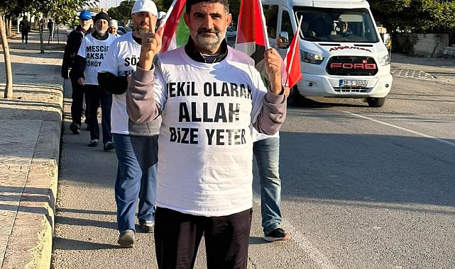 Filistin'e yürüyerek gitmek için yola çıkan grup Niğde'ye ulaştı