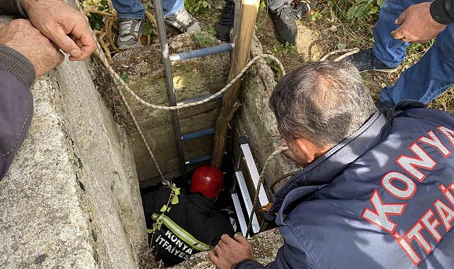 İtfaiyeden kuyudan koyun kurtarma operasyonu
