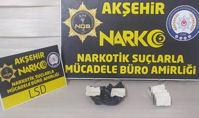 Konya'da peçeteye emdirilmiş uyuşturucu ele geçirildi