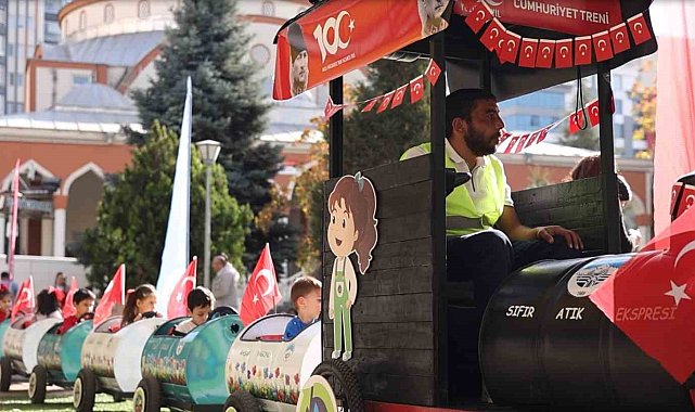 Melikgazi'nin 'Cumhuriyet Treni' çocuklar için kalktı