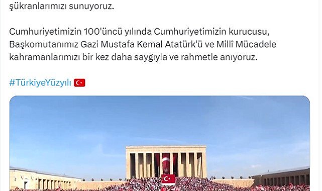 MSB: "29 Ekim'de Anıtkabir 1 milyon 182 bin 425 ziyaretçi ağırladı"