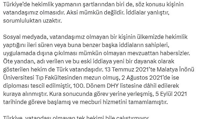 Sağlık Bakanı Koca'dan yabancı uyruklu doktor çalıştırıldığı iddialarına cevap