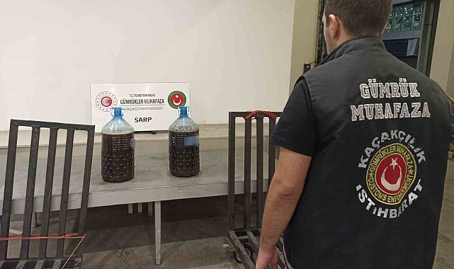Sarp Sınır Kapısı'nda el arabası içerisinde gizlenmiş kestane balı ele geçirildi