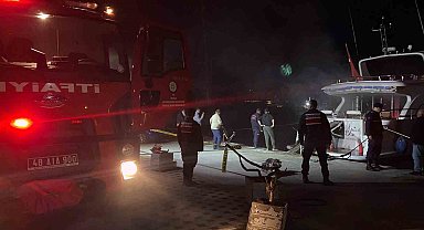 Akyaka'da limanda bağlı Motoryat'ta yangın