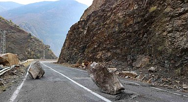 Artvin-Ardahan karayolunda heyelan