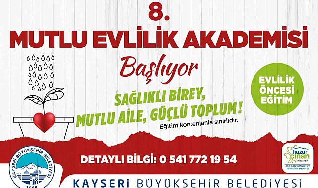 Büyükşehir'in, 8'inci Mutlu Evlilik Akademisi kayıtları başladı