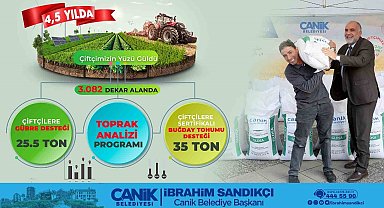 Canik'te çiftçilere 25,5 ton gübre ve 35 ton buğday tohumu desteği