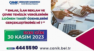 Canik'te vergi ödemeleri için son tarih "30 kasım"