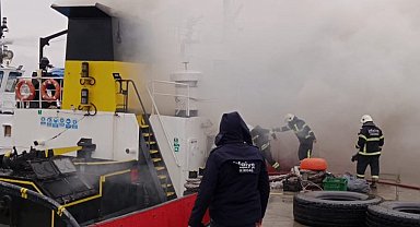 Ceyport Limanı'ndaki römorkör yangınında 1 kişi öldü