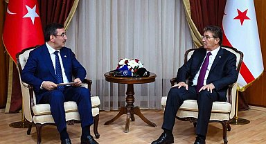 Cumhurbaşkanı Yardımcısı Yılmaz, KKTC Başbakanı Üstel ile bir araya geldi