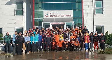 Datça'da deprem ve yangın tatbikatı yapıldı