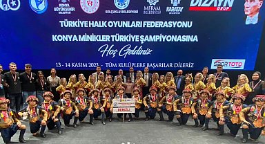 Denizlili minikler halk oyunları yarışmasından 5.'likle döndü